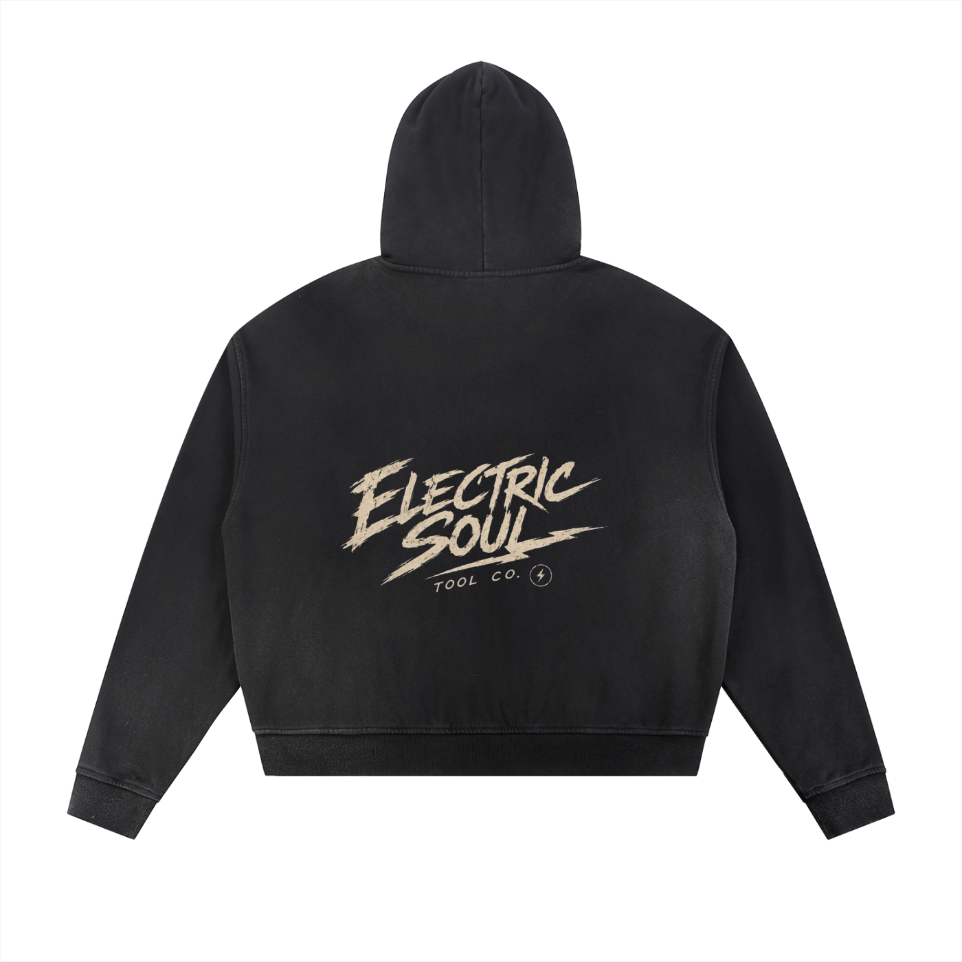 Sun Fade Frayed Raw Edge Fleece Zip Hoodie