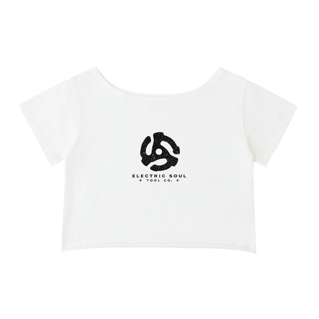 Off-Shoulder Rolled Hem Cotton T-Shirt