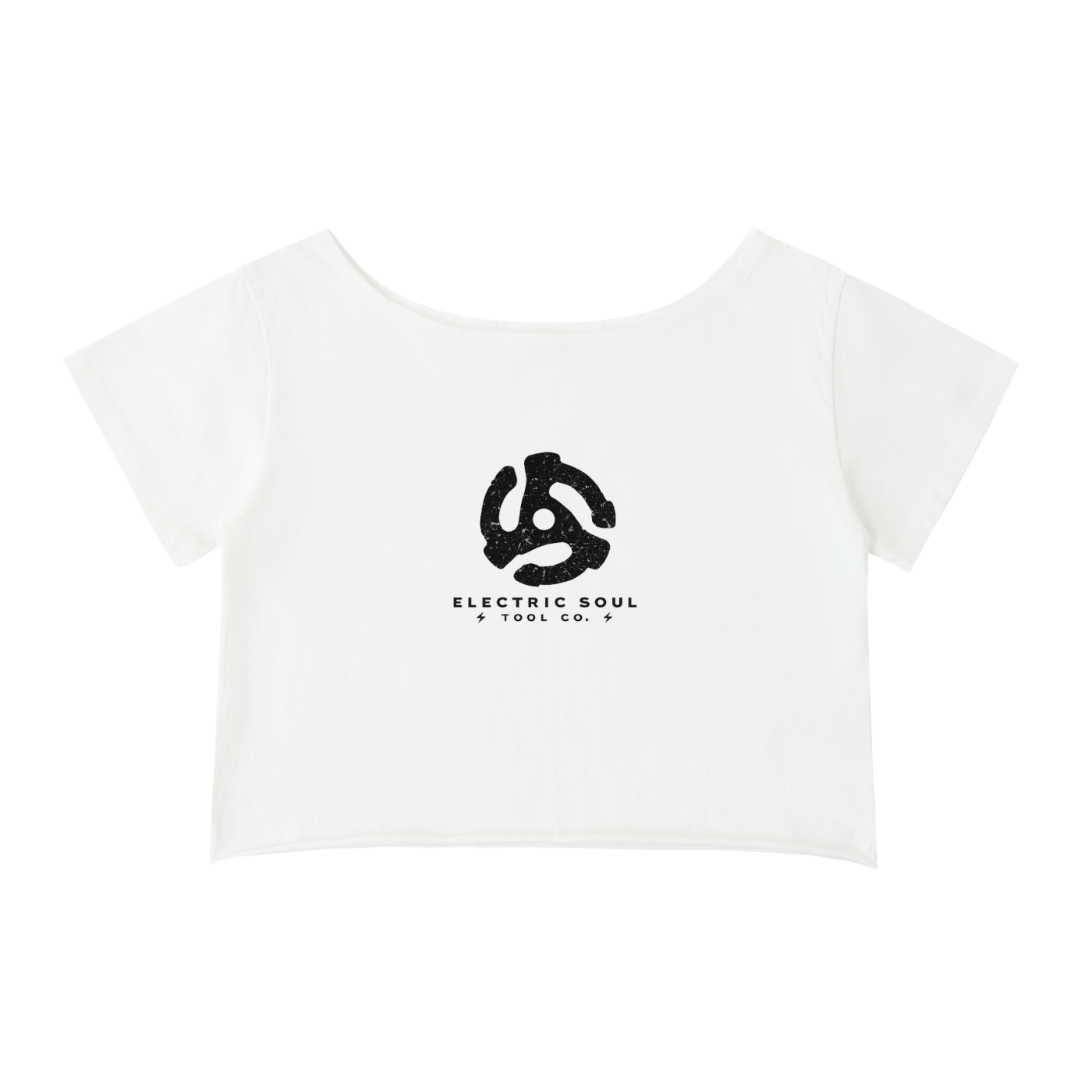 Off-Shoulder Rolled Hem Cotton T-Shirt